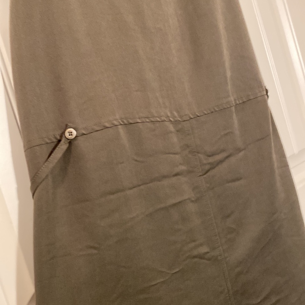 White Stag tank dress. Pin tuck seaming detail. Olive color. Tie front. XL. - Picture 9 of 10